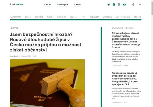 Jsem bezpečnostní hrozba? Rusové dlouhodobě žijící v Česku možná přijdou o možnost získat občanství