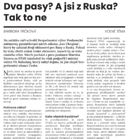 Dva pasy? A jsi z Ruska? Tak to ne